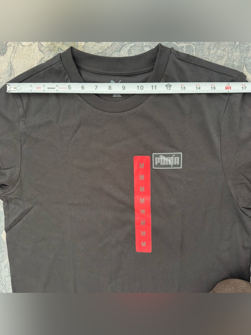 Puma NWT Men's Black Crew Neck Logo T-Shirt Size Medium - Picture 3 of 8